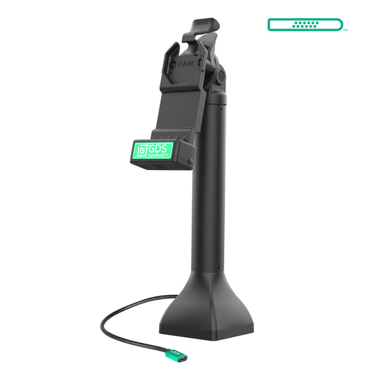 RAM Mounts GDS 14-inch pedestal dock with USB-C for IntelliSkin tablets with Uni-Conn adapter – main product photo