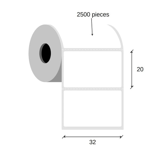 SCANSHOP thermal label roll 32 x 20 mm diagram