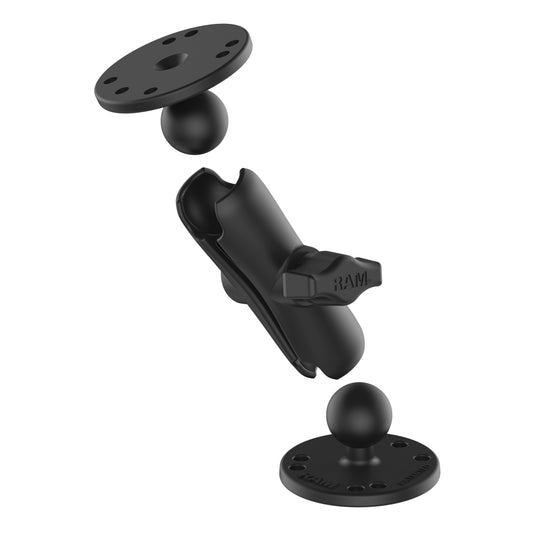RAM Mounts B-size double ball mount with two round AMPS plates, medium arm (RAM-B-101U) – alternative view