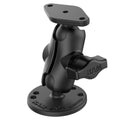 RAM Mounts läbipuuritav kahe kuuliga kinnitus rombikujulise plaadiga, B-suurus, lühike vars (RAM-B-138U-A)
