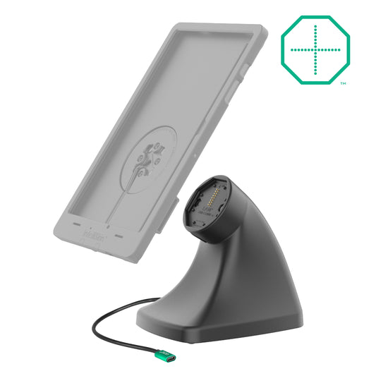 RAM Mounts GDS Uni-Conn magnetic kiosk dock with USB-C for IntelliSkin Thin-Case tablets – alternative view
