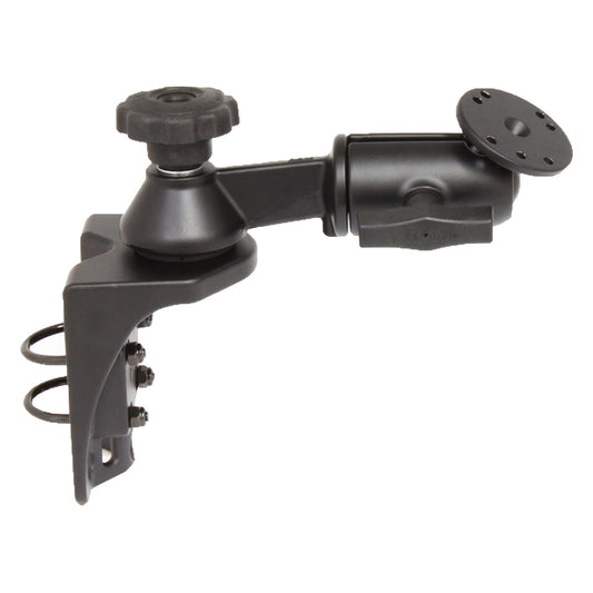 RAM Mounts vertical rail mount with 6" single swing arm and round AMPS plate – product photo