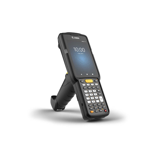Zebra MC3300x rugged keypad mobile computer, pistol grip, 38-key function numeric keypad (MC330L-GJ3EG4RW) – angled front view