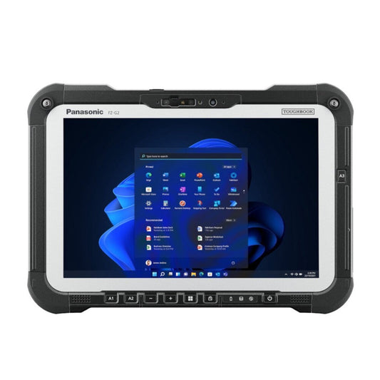 Panasonic TOUGHBOOK G2 mk3 rugged 10.1-inch Windows 11 tablet (Wi-Fi, 2D barcode reader, EU plug), front view with sunlight-readable WUXGA touchscreen