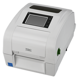 TSC TH240TRCHC 4-inch healthcare desktop thermal transfer label printer, 203 dpi, ribbon cartridge, Bluetooth, white (TH240HC-A002-0202) – front 3/4 view, white