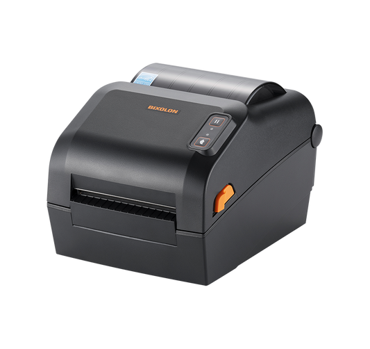 BIXOLON XD5-43IId 4-inch direct thermal desktop label printer, black (XD5-43IIdK/BEG) – angled view