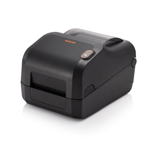 BIXOLON XD3-40t 4-inch thermal transfer desktop label printer, black (XD3-40tK/BEG) – front view