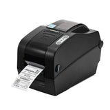 BIXOLON SLP-TX223 2-inch thermal transfer desktop label printer, dark grey (SLP-TX223BG) – front view with label