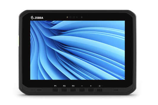 Zebra ET60 rugged tablet, Windows 11 Pro, SE55 advanced range scanner, Wi-Fi only (ET60WW-0S5CPSL0C0-00) – front view