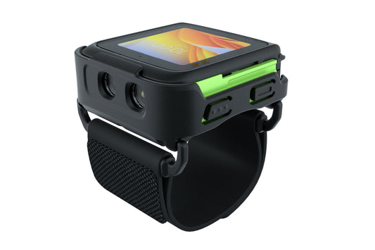 Zebra WS501 wearable computer, back of hand (WS5012-0B3J1020EA6) – angled view