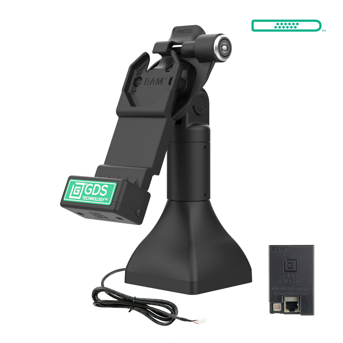RAM Mounts GDS 7-inch key-locking pedestal dock with PoE for IntelliSkin tablets with Uni-Conn adapter – main product photo