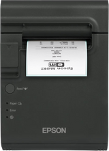 Epson TM-L90 thermal label and receipt printer, dark grey, USB + Ethernet (C31C412465) – front view