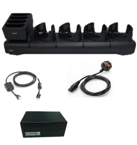 Zebra charging cradle, 4-slot + battery charger, UK kit, TC7X – CRD-TC7X-5C4B-UK1