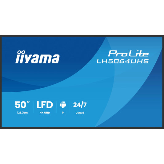 iiyama ProLite LH5064UHS-B1AG 50" 4K Digital Signage Display – official product photo 2 (LH5064UHS-B1AG)
