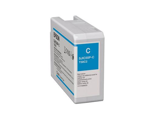 Epson SJIC55(C) cyan ink cartridge C13T58C240 for ColorWorks CW-D6000/D6500