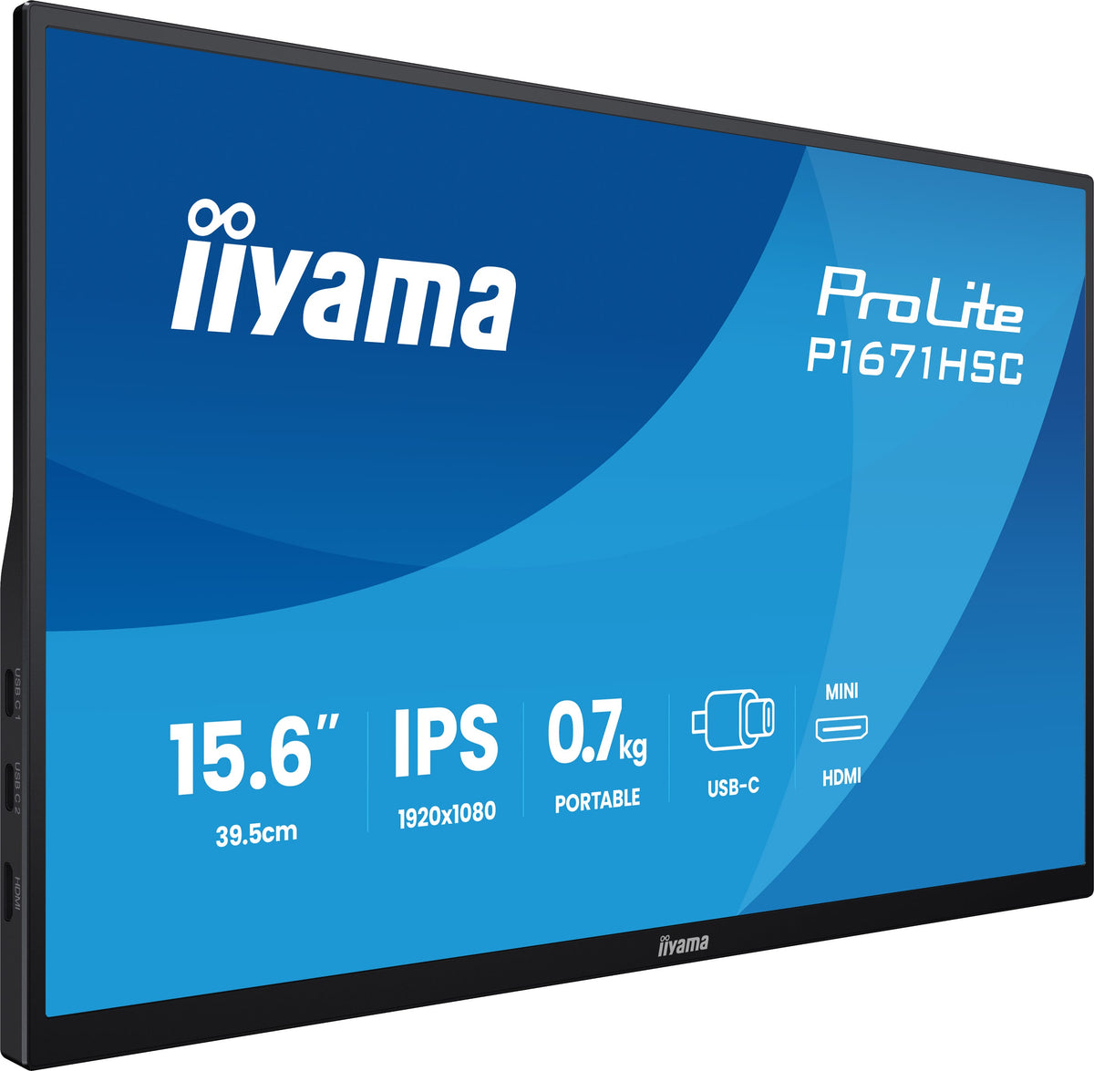 iiyama ProLite P1671HSC-B1 15.6-inch portable monitor – detail view