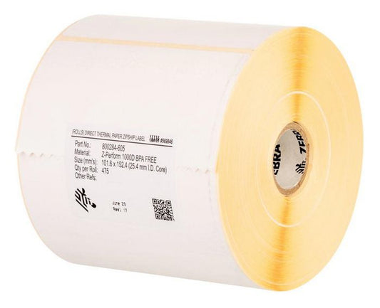 Labels, Zebra, Normal Paper, Z-Perform 1000T, W: 70 mm, H: 30 mm, D: 127 mm, C: 25.4 mm (3006403-T)