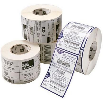 Labels, Zebra, Synthetic, PolyPro 4000T Matte, W: 101.6 mm, H: 101.6 mm, D: 127 mm, C: 25.4 mm (3008426)