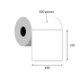 Thermal labels 100x100 / 500 pcs, 40 g, eco, acrylic adhesive, 1 row, outer coil, white, rounded corners