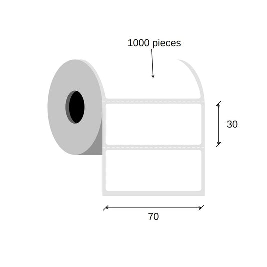 SCANSHOP thermal label roll 70 x 30 mm diagram