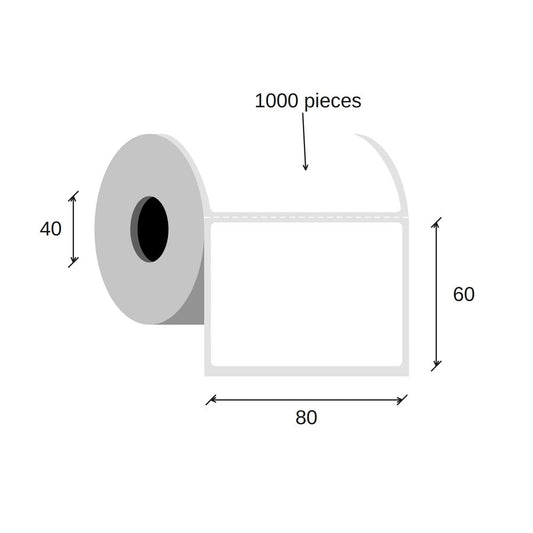 SCANSHOP thermal label roll 80 x 60 mm diagram