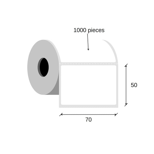 SCANSHOP thermal label roll 70 x 50 mm diagram