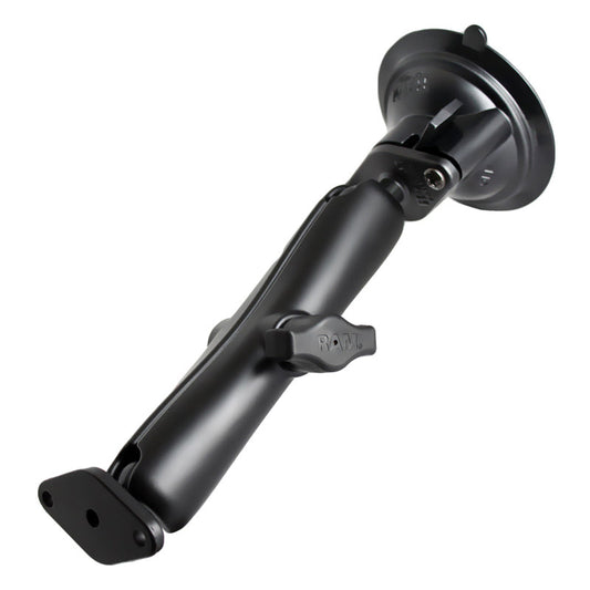 RAM Mounts B-size Twist-Lock suction cup mount with diamond plate, long arm (RAM-B-166U-C) – product photo