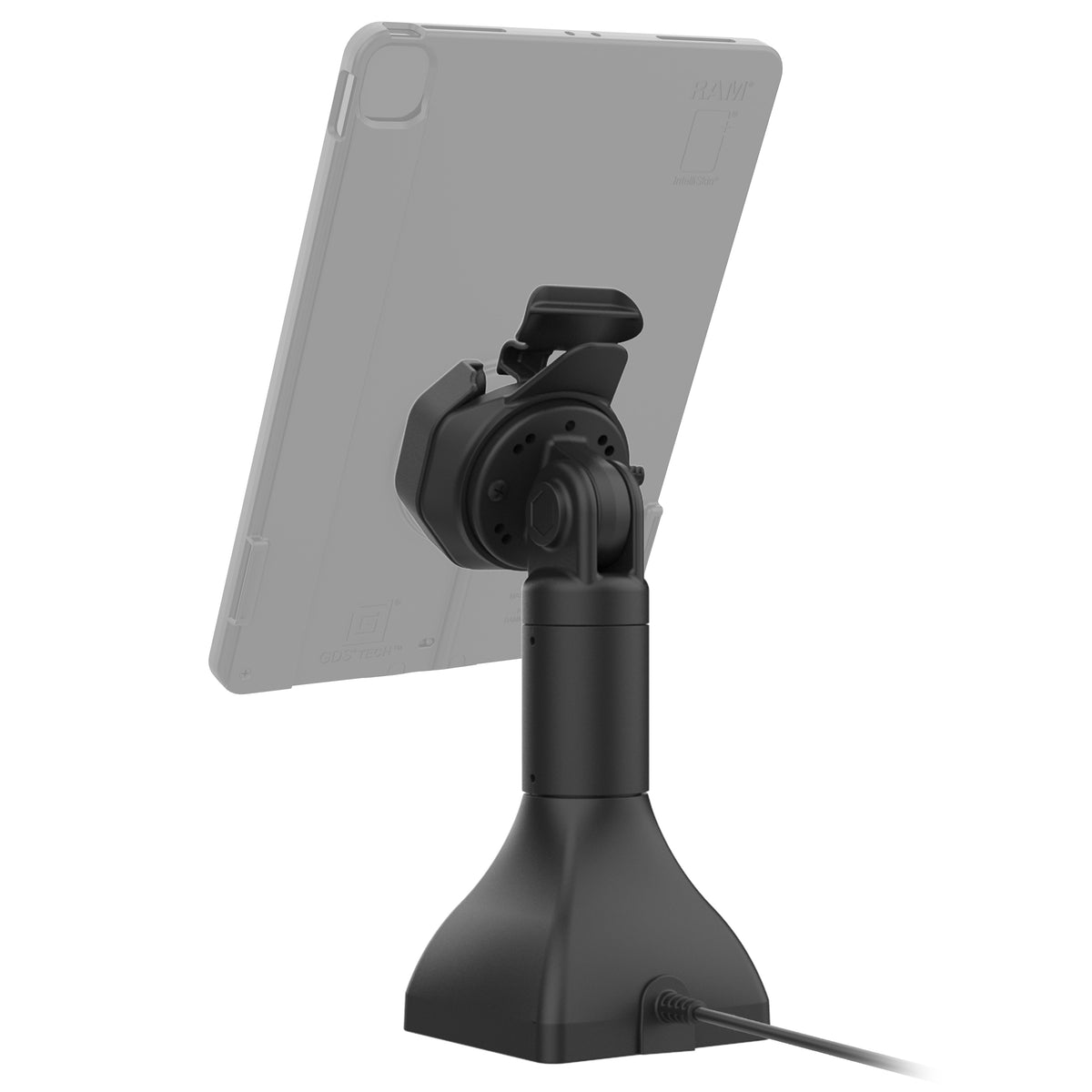 RAM Mounts GDS 7-inch pedestal dock with PoE for IntelliSkin Thin-Case tablets with rear pogo pads – additional view