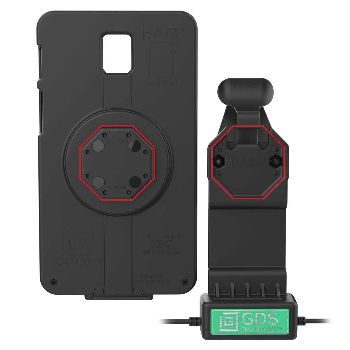 RAM Mounts GDS Uni-Conn tablet dock + USB-A with release lever – further view