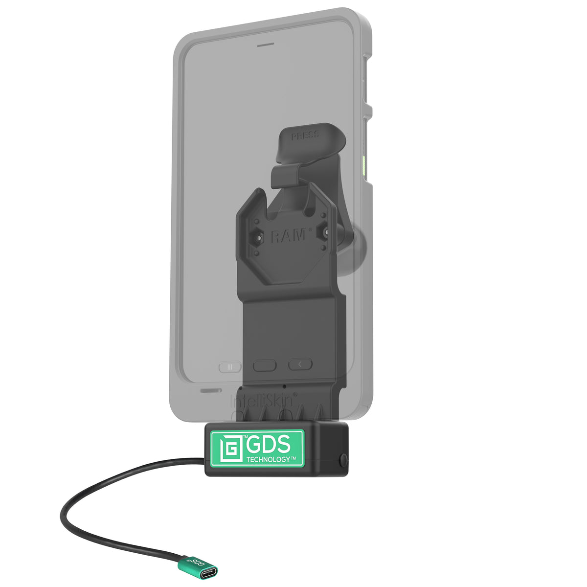 RAM Mounts GDS Uni-Conn tablet dock with release lever – alternative view
