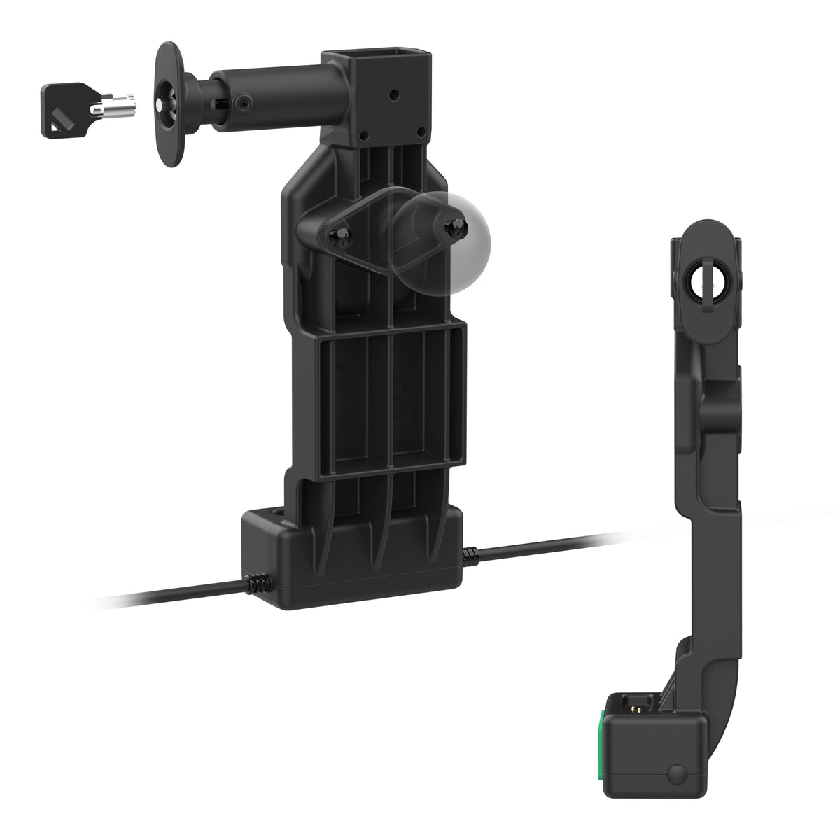 RAM Mounts GDS Uni-Conn locking tablet dock + USB-C with release button – another angle