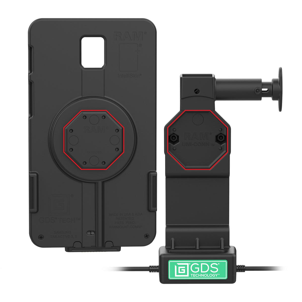 RAM Mounts GDS Uni-Conn locking tablet dock with release button – further view