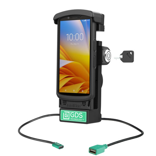 RAM Mounts GDS key-locking powered dock with USB-A for Zebra TC22, TC27, TC53 and TC58 in IntelliSkin – product photo