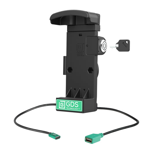 RAM Mounts GDS key-locking powered dock with USB-A and heated pins for Zebra TC73 and TC78 in IntelliSkin – alternative view
