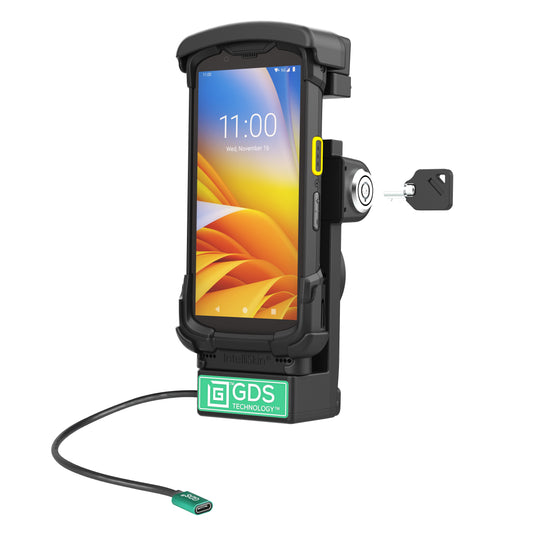 RAM Mounts GDS key-locking powered dock for Zebra TC73 and TC78 in IntelliSkin – product photo