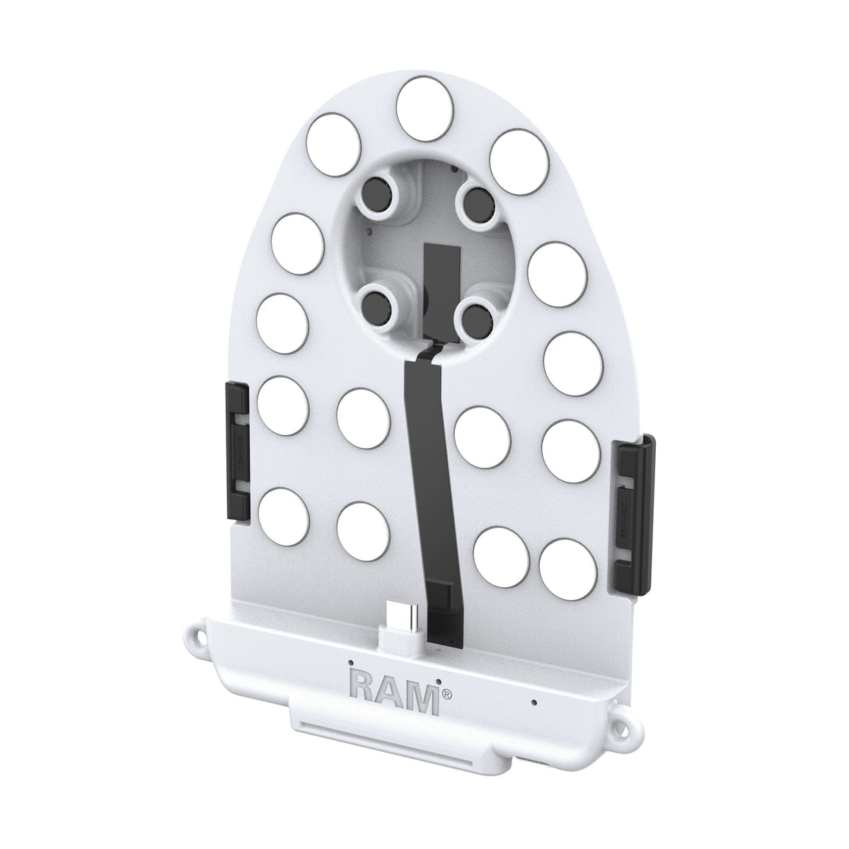 RAM Mounts GDS Tab-Conn adapter for OtterBox Defender cases with D-Shape & rear pogo pads in light grey – additional view