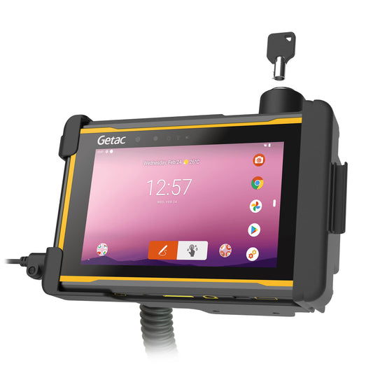 RAM Mounts key-locking Form-Fit holder for Getac ZX70 rugged tablet (Temp-module compatible) – product photo