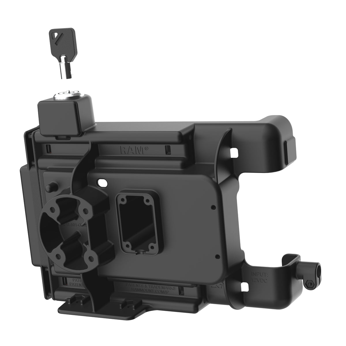 RAM Mounts key-locking Form-Fit holder for Getac ZX70 rugged tablet (NFC Extender compatible) – further view