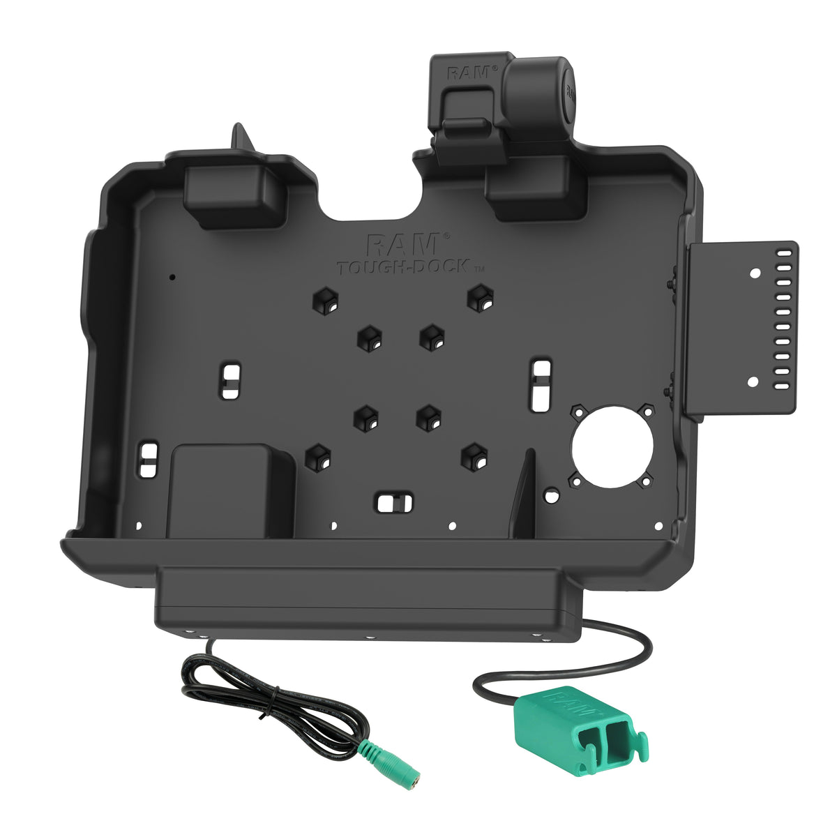 RAM Mounts power + dual USB data dock for Getac ZX10 rugged tablet – alternative view