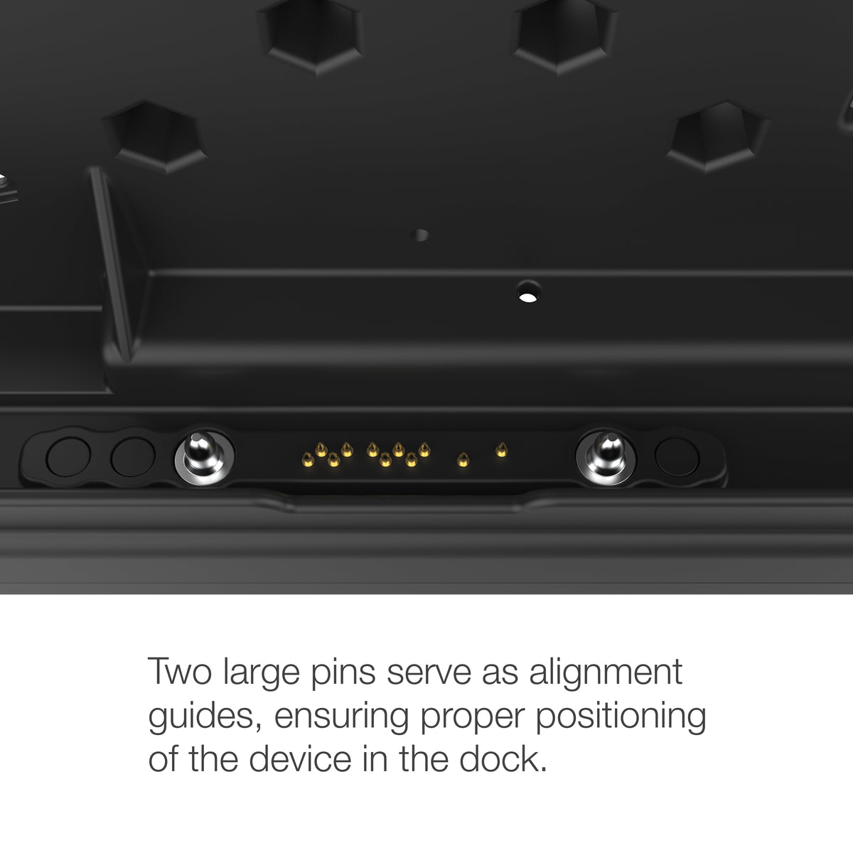 RAM Mounts power + dual USB data dock for Getac ZX80 rugged tablet – another angle