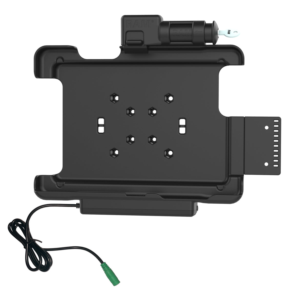 RAM Mounts key-locking powered dock for Honeywell RT10 rugged tablet – alternative view