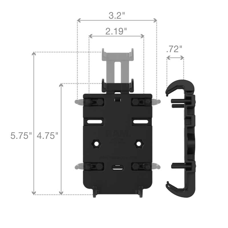 RAM Mounts Quick-Grip spring-loaded phone holder – additional product photo