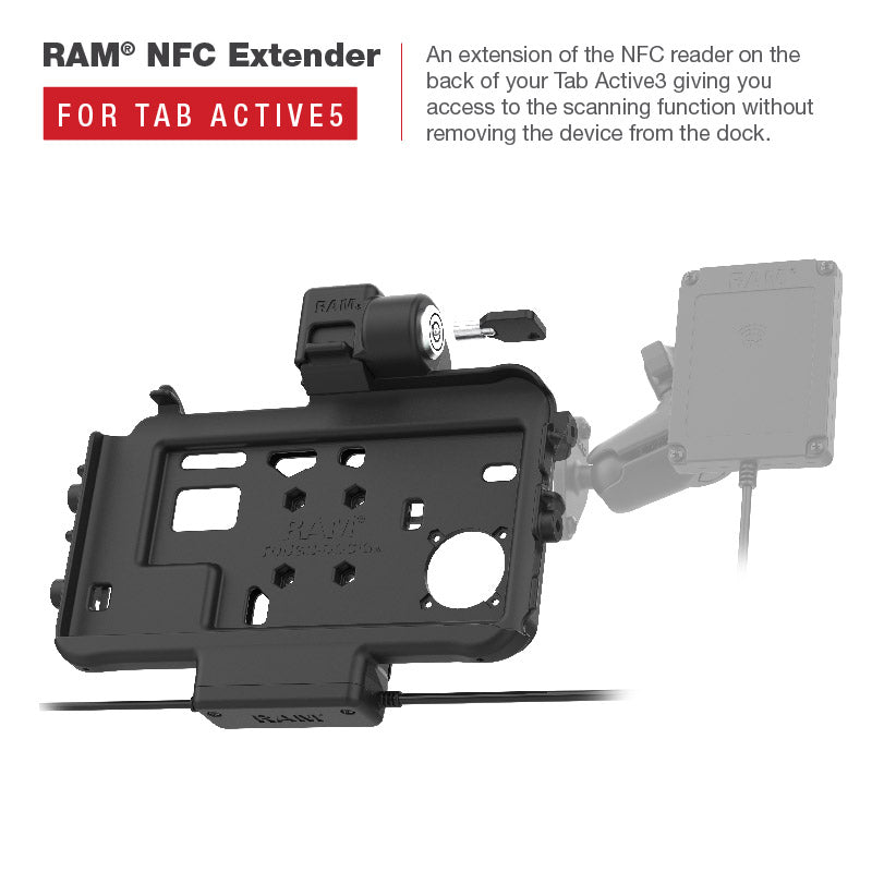 RAM Mounts Locking Thin-Dock Powered Dock + Single USB-A for Samsung Tab Active5 and 3 – additional view