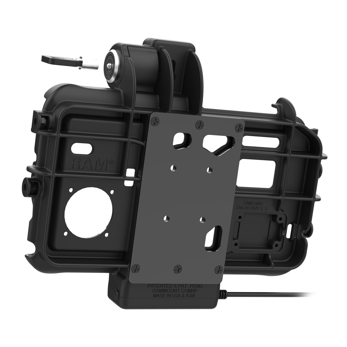 RAM Mounts Locking Thin-Dock Powered Dock for Samsung Tab Active5 and 3 – detail view