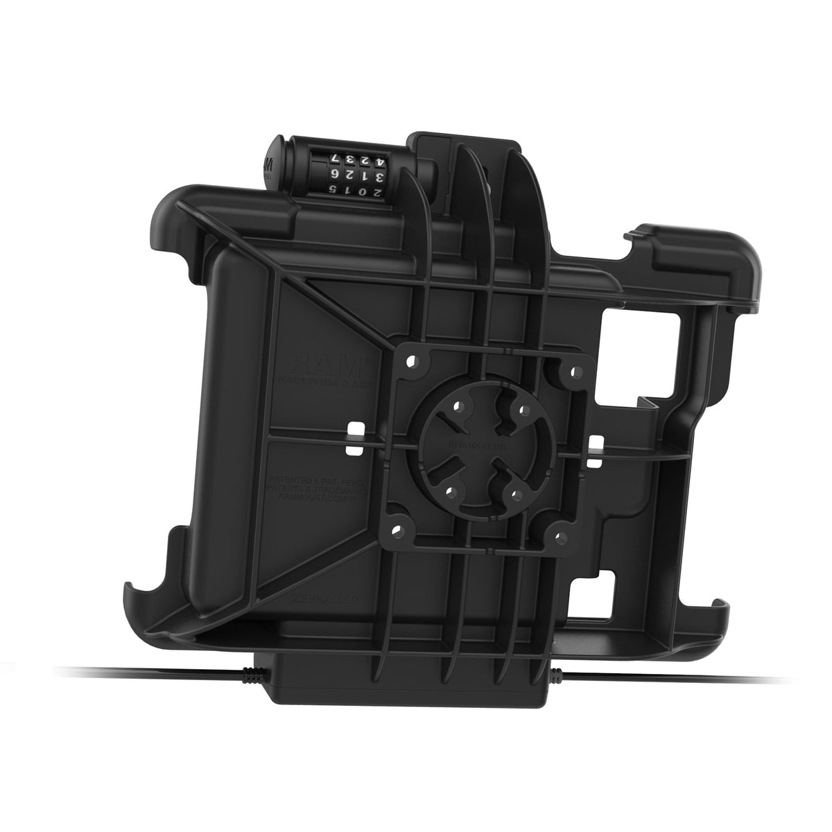RAM Mounts combination-locking GDS power dock with dual USB-A for Zebra XSLATE L10 rugged tablet – view 4