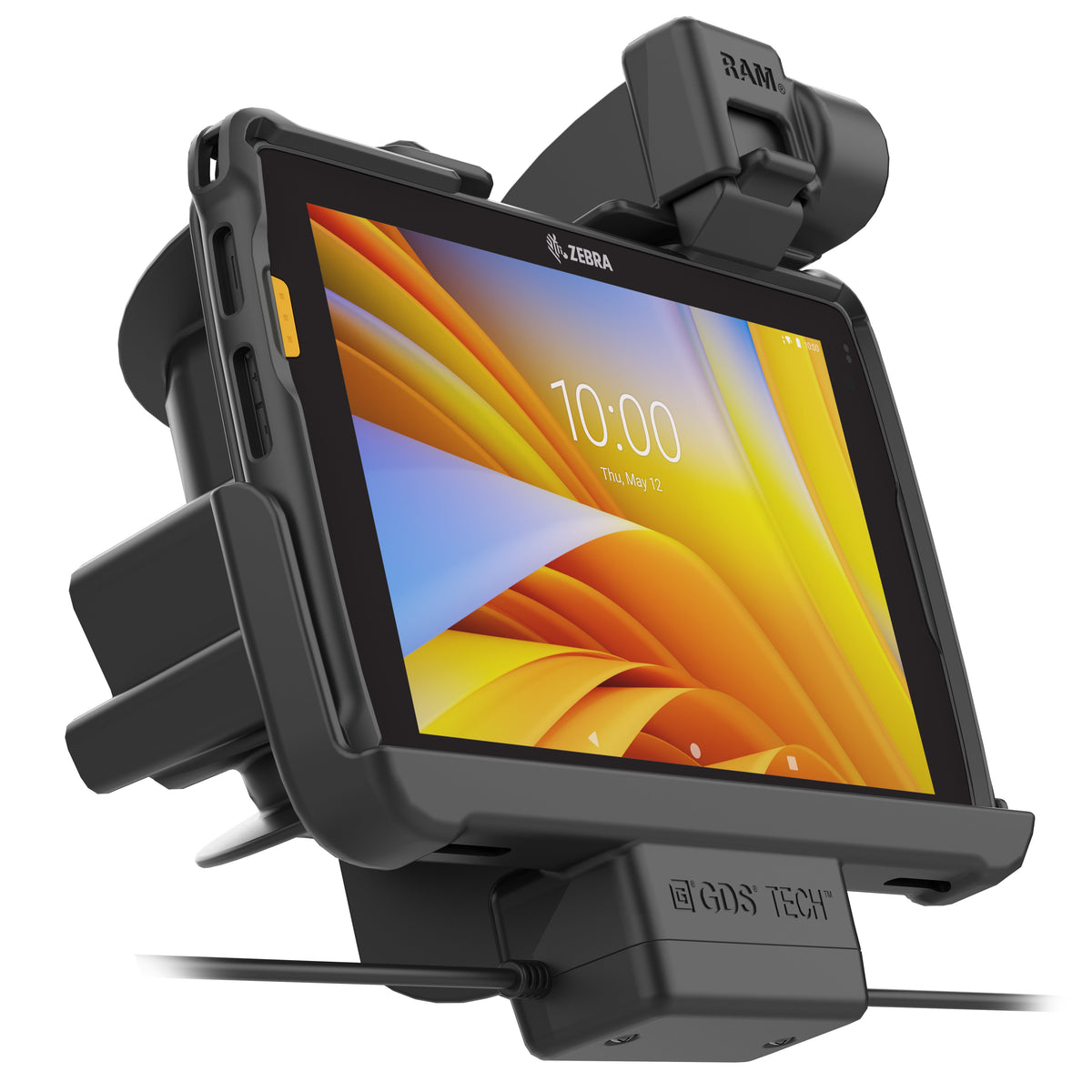 RAM Mounts locking Tough-Dock power + data for Zebra ET40, ET45 and ET401 8-inch tablets with Rugged Frame – further product photo