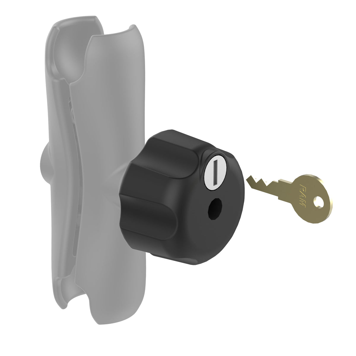 RAM Mounts key lock knob with brass insert for C-size socket arms – product photo
