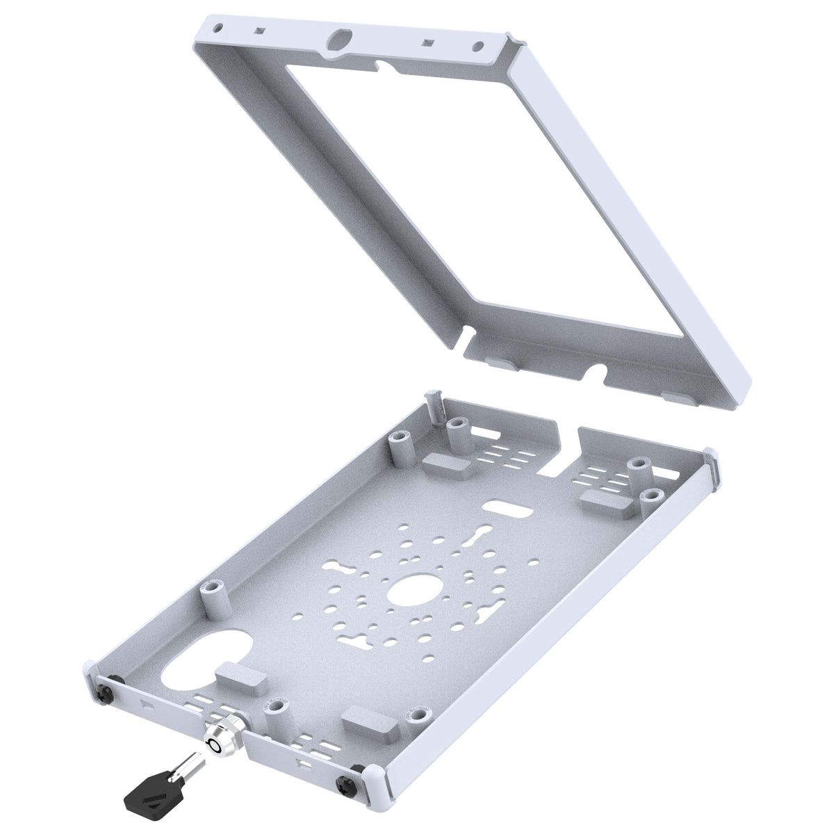 RAM Mounts key-locking Safe-Case, light grey steel enclosure for Apple iPad mini (A17 Pro) & mini 6 – further view