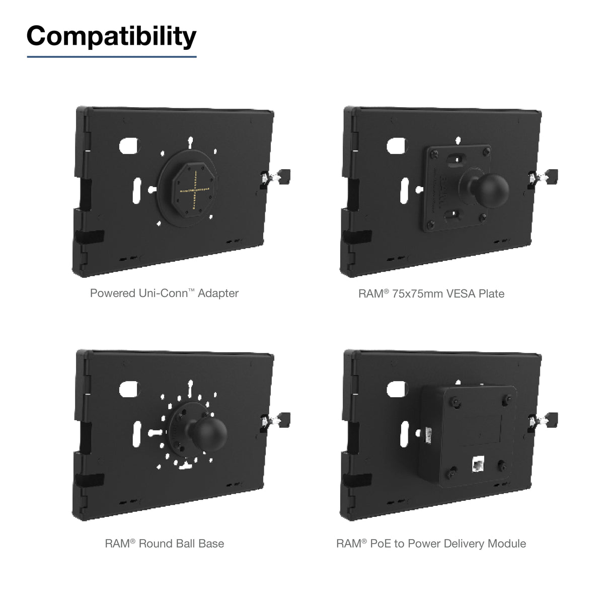 RAM Mounts key-locking Safe-Case for Zebra ET4x and ET401 8-inch tablets, black – further product photo