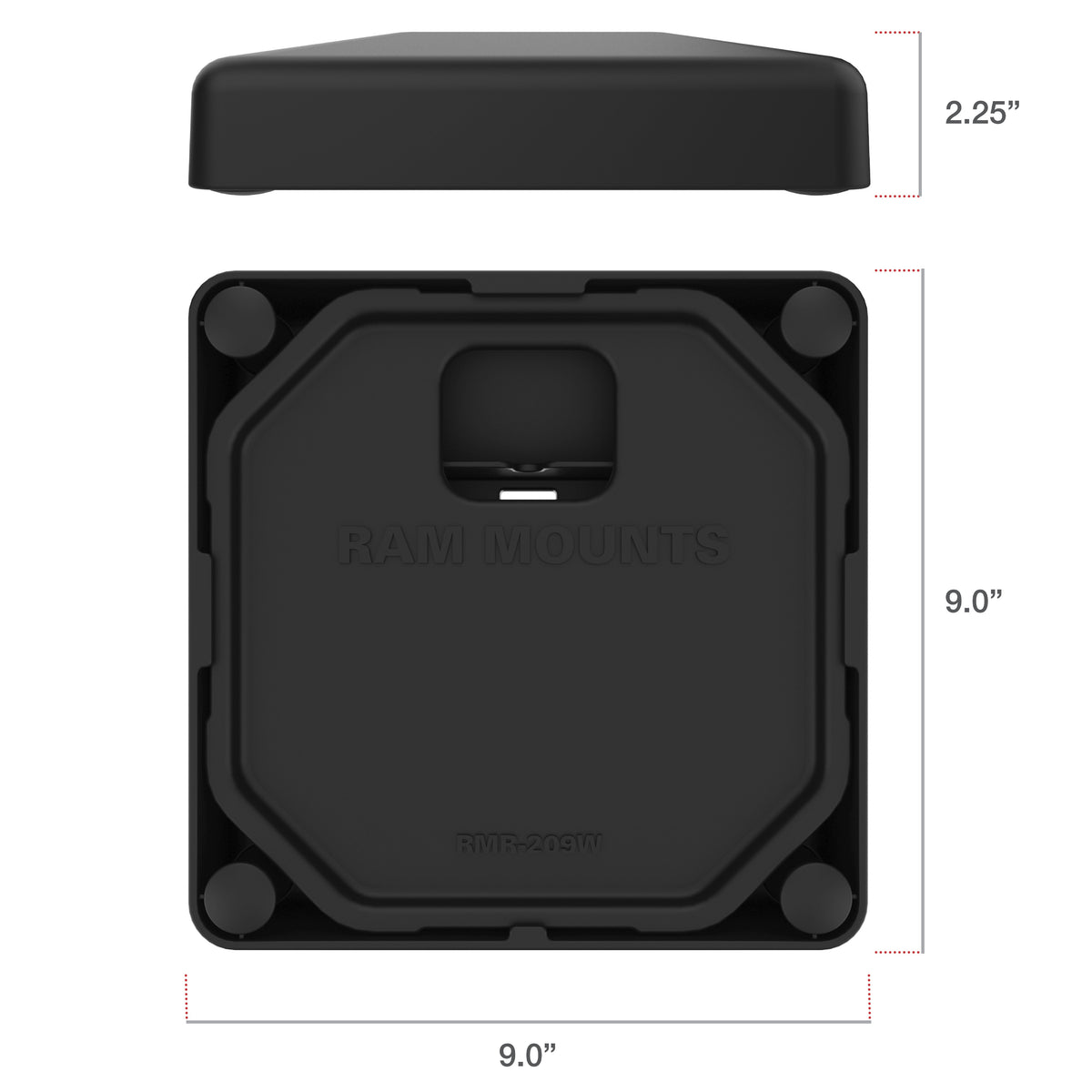 RAM Mounts weighted no-drill platform base with 4-hole pattern for GDS pedestal docks – additional view